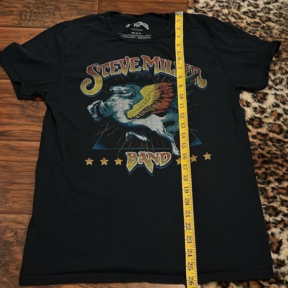 Steve Miller Band Black Distressed Pegasus Distressed Graphic Shirt Music Band - Picture 6 of 7